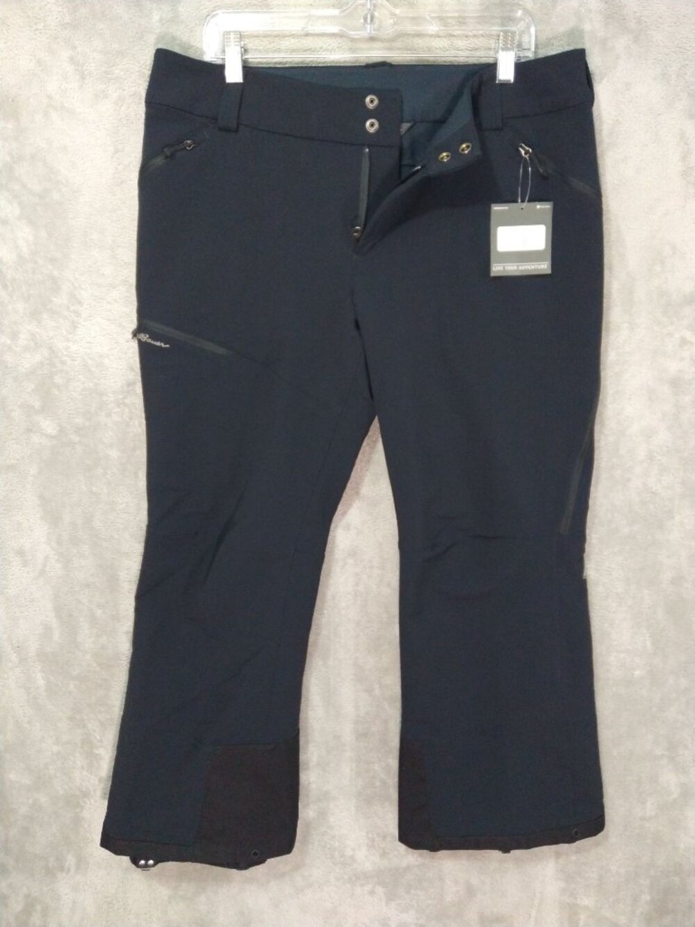 Eddie Bauer Pants Womens Large Petite Black Guide Pro Ski Tour Waterproof NWT